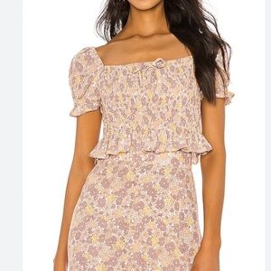 Faithfull the Brand Cropped Marie Top in Dusk Zoella Floral, Size 6